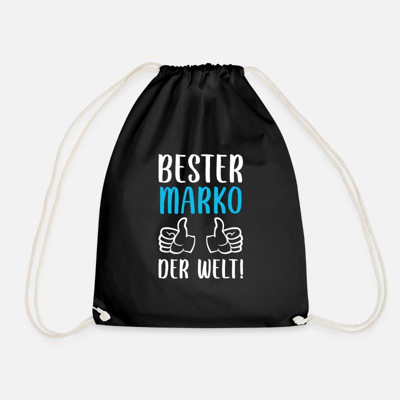Marko Vorname Name Geburtstag - Turnbeutel - Schwarz