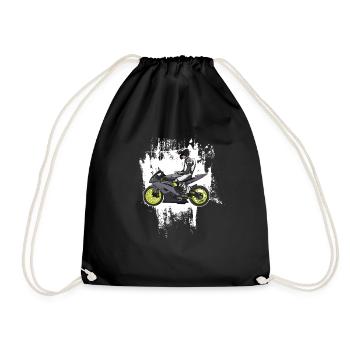Motorcycle Lifestyle / Motorcycle / Motorcycles biker - Drawstring Bag - black - Front
