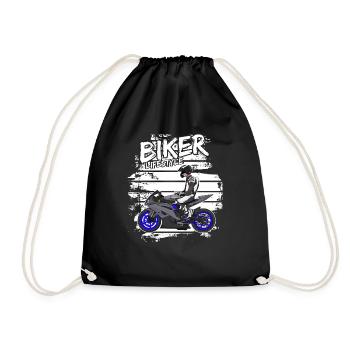 Motorcycle Lifestyle / Motorcycle / Motorcycle biker - Drawstring Bag - black - Front