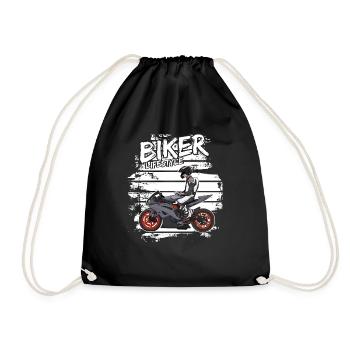 Motorcycle Lifestyle / Motorcycle / Motorcycles biker - Drawstring Bag - black - Front