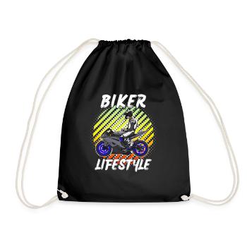 Motorcycle Lifestyle / Motorrad / Motorräder biker - Turnbeutel - Schwarz - Vorne