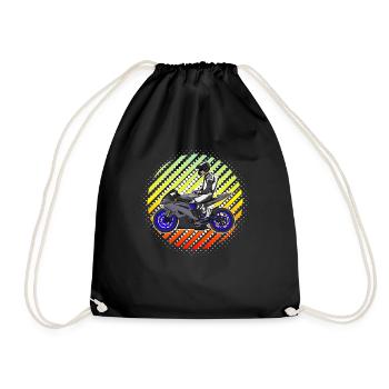 Motorcycle Lifestyle / Motorcycle / Motorcycles biker - Drawstring Bag - black - Front