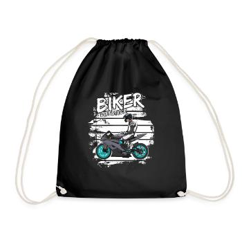Motorcycle Lifestyle / Motorcycle / Motorcycle biker - Drawstring Bag - black - Front