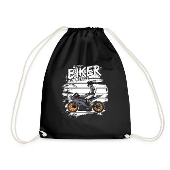Motorcycle Lifestyle / Motorcycle / Motorcycles biker - Drawstring Bag - black - Front