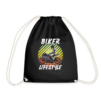 Motorcycle Lifestyle / Motorrad / Motorräder biker - Turnbeutel - Schwarz - Vorne