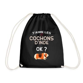 Cochons d'Inde Je T'Aime - Sac de sport léger - noir - Devant
