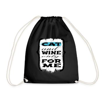 guenon avacato cute cat collage tshirts animal cat - Drawstring Bag - black - Front