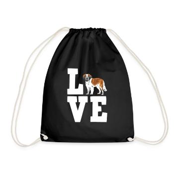St. Bernard Gift Dogs - Drawstring Bag - black - Front