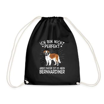 Bernhardiner Geschenk Hunde - Turnbeutel - Schwarz - Vorne