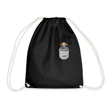 St. Bernard Gift Dogs - Drawstring Bag - black - Front