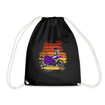 Motorcycle Lifestyle / Motorrad / Motorräder biker - Turnbeutel - Schwarz - Vorne