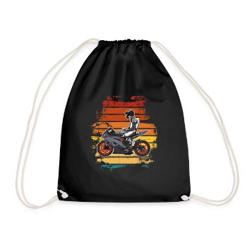 Motorcycle Lifestyle / Motorcycle / Motorcycle biker - Drawstring Bag - black - Front