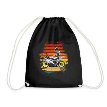 Motorcycle Lifestyle / Motorcycle / Motorcycle biker - Drawstring Bag - black - Front