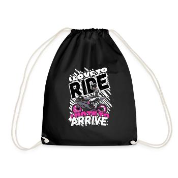 Motorcycle Lifestyle / Motorcycle / Motorcycle biker - Drawstring Bag - black - Front