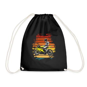 Motorcycle Lifestyle / Motorrad / Motorräder biker - Turnbeutel - Schwarz - Vorne
