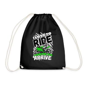 Motorcycle Lifestyle / Motorcycle / Motorcycle biker - Drawstring Bag - black - Front