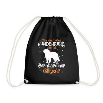Bernhardiner Geschenk Hunde - Turnbeutel - Schwarz - Vorne