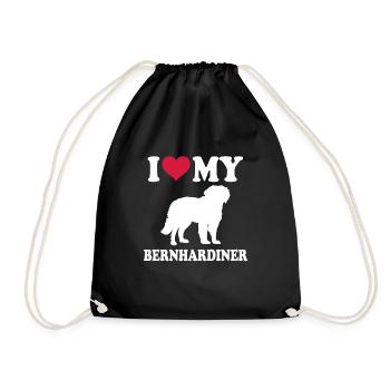 St. Bernard Gift Dogs - Drawstring Bag - black - Front