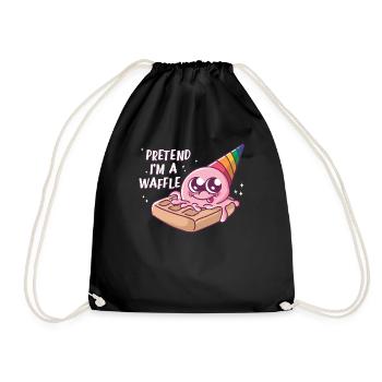 Imagine I'm a waffle joke - Drawstring Bag - black - Front