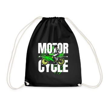 Motorcycle Lifestyle / Motorcycle / Motorcycle biker - Drawstring Bag - black - Front