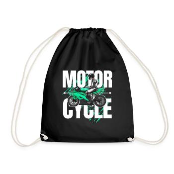 Motorcycle Lifestyle / Motorcycle / Motorcycles biker - Drawstring Bag - black - Front