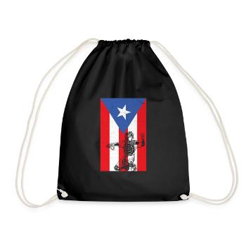 Puerto Rico Flagge Patriotischer Baseball für - Turnbeutel - Schwarz - Vorne