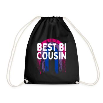 Best Bi Cousin Bisexual LGBTQ Bi Pride LGBT Family - Drawstring Bag - black - Front