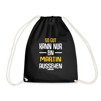 Martin Vorname Name Geburtstag - Turnbeutel - Schwarz - Vorne