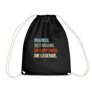 Marius der Mann der Mythos die Legende - Turnbeutel - Schwarz - Vorne