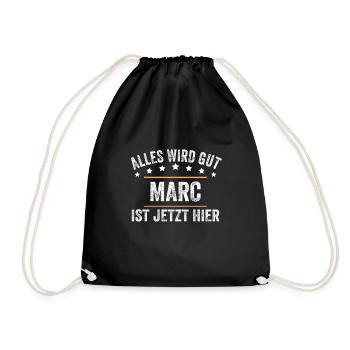 Marc Vorname Name Geburtstag - Turnbeutel - Schwarz - Vorne
