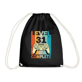 Level 31 Complete Gaming Geburtstag - Turnbeutel - Schwarz - Vorne