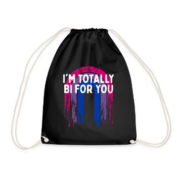 I'm Totally Bi for You Bisexual Couples Bi Pride - Drawstring Bag - black - Front