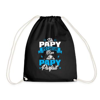 Un papy pêcheur est un papy parfait - Sac de sport léger - noir - Devant