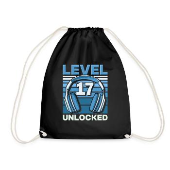 Niveau 17 Jeu débloqué Birthday Gamer - Sac de sport léger - noir - Devant