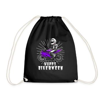 Motorcycle Lifestyle / Motorcycle / Motorcycle biker - Drawstring Bag - black - Front