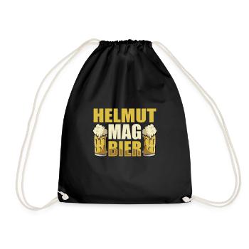 Helmut mag Bier Name Geburtstag - Turnbeutel - Schwarz - Vorne