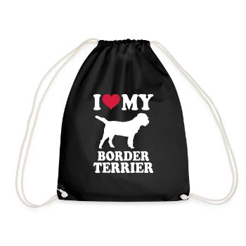 Border Terrier Cadeaux Chiens - Sac de sport léger - noir - Devant