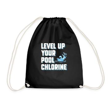 Level Up Your Pool Chlor Funny Pool Guy Service - Turnbeutel - Schwarz - Vorne