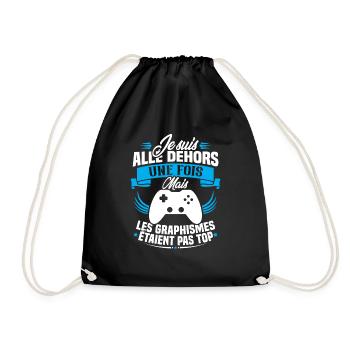 Humour cadeau console graphisme jeux vidéo - Sac de sport léger - noir - Devant