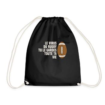 Le virus du Rugby tu le gardes toute ta vie - Sac de sport léger - noir - Devant