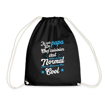 Je suis papa un chef cuisinier humour cadeau - Sac de sport léger - noir - Devant