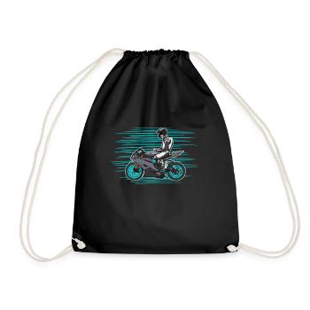 Motorcycle Lifestyle / Motorcycle / Motorcycle biker - Drawstring Bag - black - Front