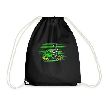 Motorcycle Lifestyle / Motorcycle / Motorcycle biker - Drawstring Bag - black - Front