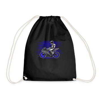 Motorcycle Lifestyle / Motorcycle / Motorcycle biker - Drawstring Bag - black - Front