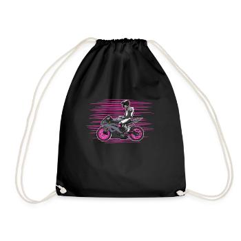 Motorcycle Lifestyle / Motorrad / Motorräder biker - Turnbeutel - Schwarz - Vorne
