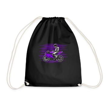 Motorcycle Lifestyle / Motorcycle / Motorcycle biker - Drawstring Bag - black - Front