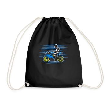 Motorcycle Lifestyle / Motorcycle / Motorcycle biker - Drawstring Bag - black - Front
