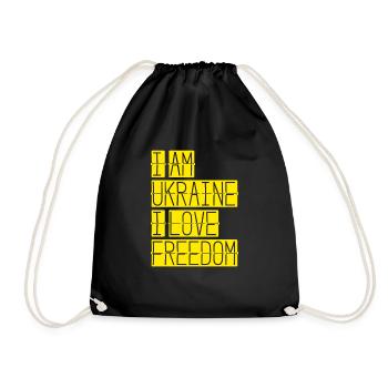 Je suis l’Ukraine J’aime la liberté indépendance - Sac de sport léger - noir - Devant