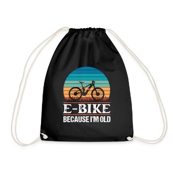 E Bike parce que je suis vieux cadeau ebike drôle - Sac de sport léger - noir - Devant