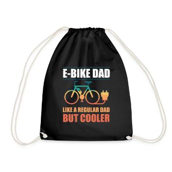 E Bike Dad wie ein normaler Papa, aber cooler - Turnbeutel - Schwarz - Vorne